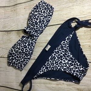 Hollister Blue Cheetah Print Bikini
